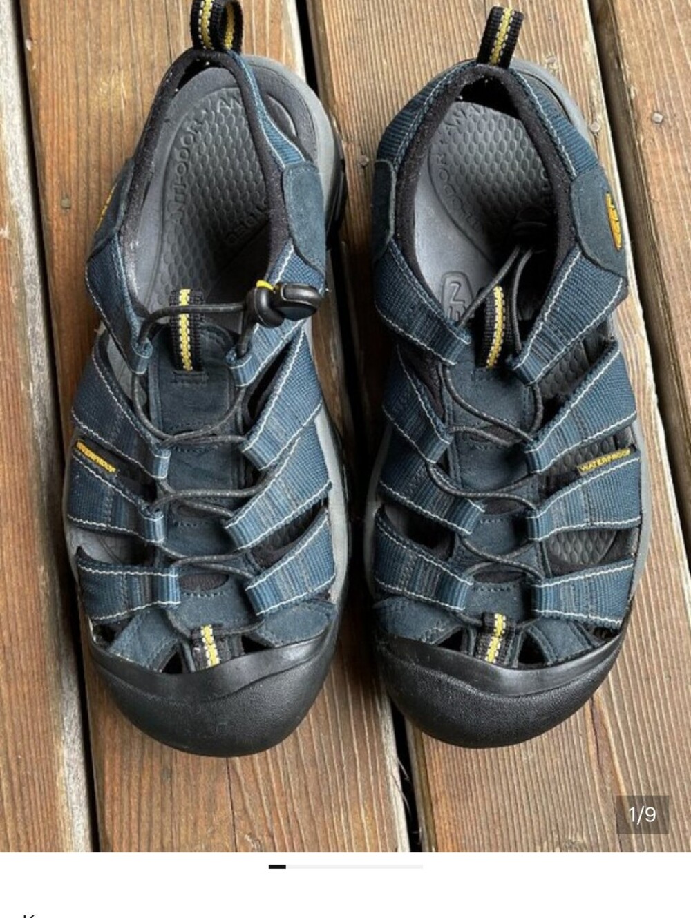 EUC KEEN Navy and Black Adjustable Water Sandals in Men's 9.5